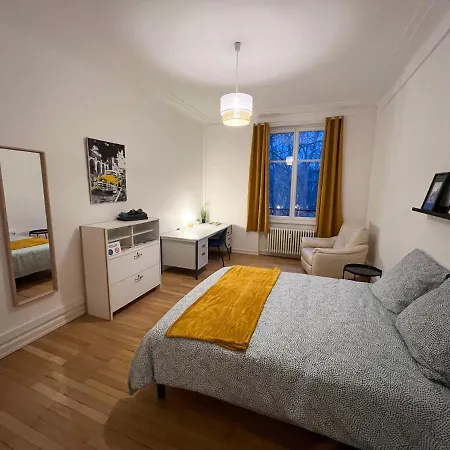 Privees -private Room- Dans Un Spacieux - 100m2 Centre Proche Gare Quarto em Acomodações Particulares Mulhouse